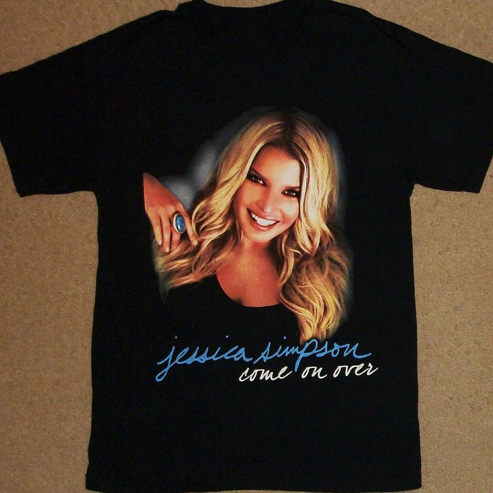 Джессика Симпсон Come On Over черная футболка Унисекс футболка Все размеры 1F1754 Унисекс футболка L