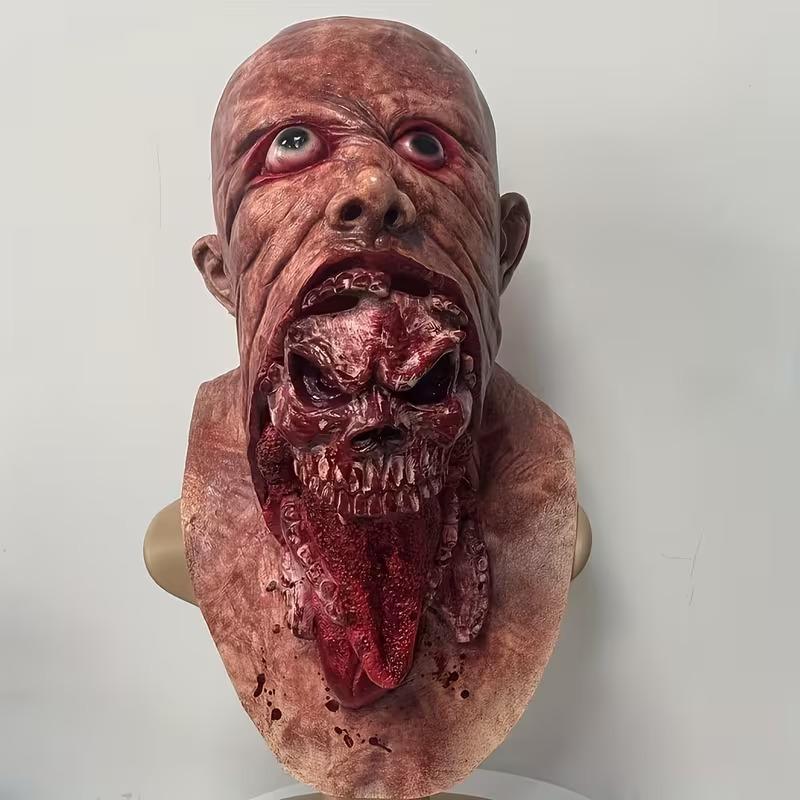 Horror Halloween Corpse-Eating Latex Mask One size fits all adults красный
