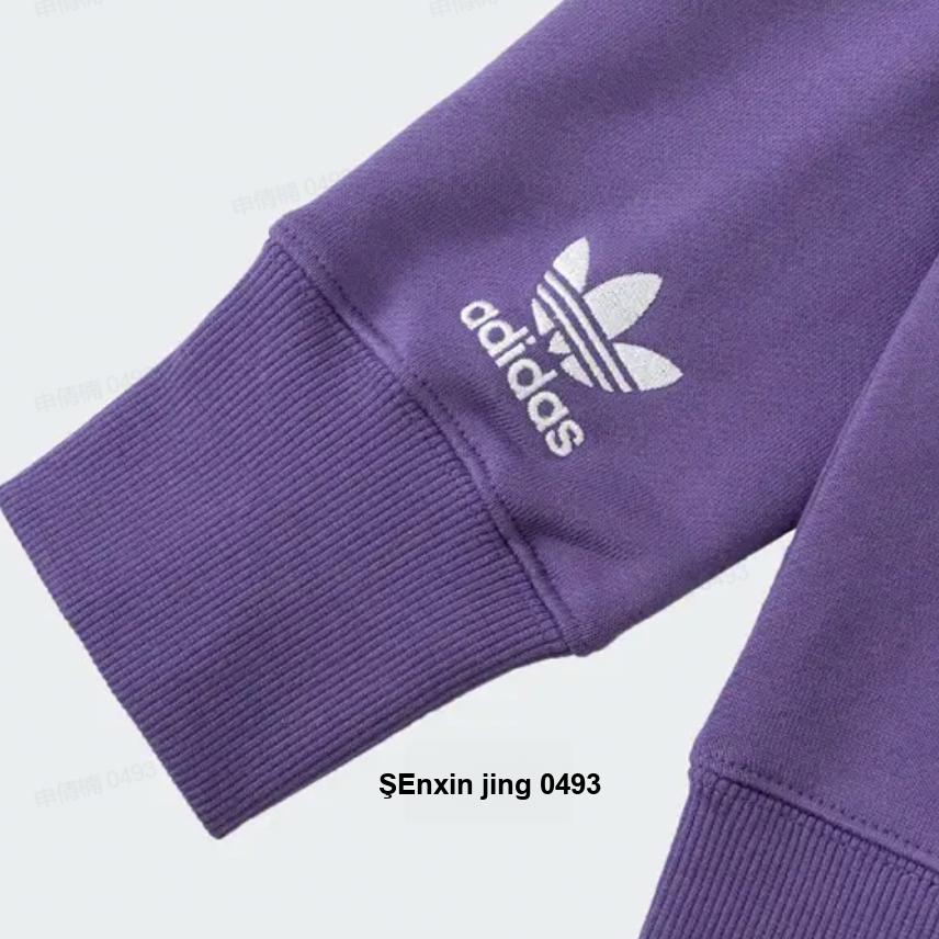 Adidas Originals Trefoil X Su Yiming Co-Branded Comic Print Back Pocket Hoodie Unisex Hoodie Purple IK4306