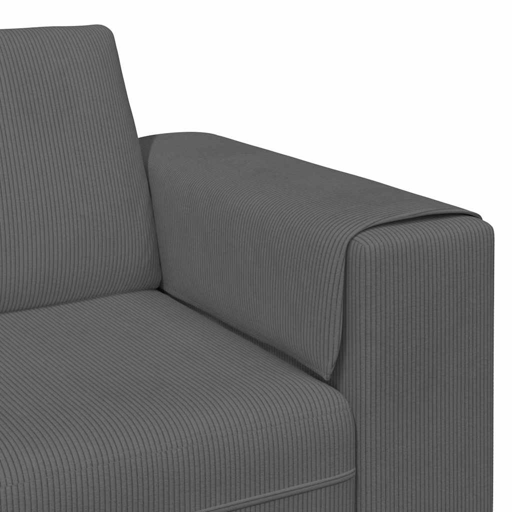 Dark Grey Sofa 250 X 77 X 76 Cm Cord Fabric
