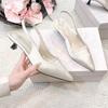French high heels black temperament bag head sandals fairy shoes 2025 new spring and summer thin heel pointed single shoes