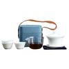 MULTIPOTENT Mutton-fat Jade Porcelain Travel Kung Fu Tea Set with 3 Cups