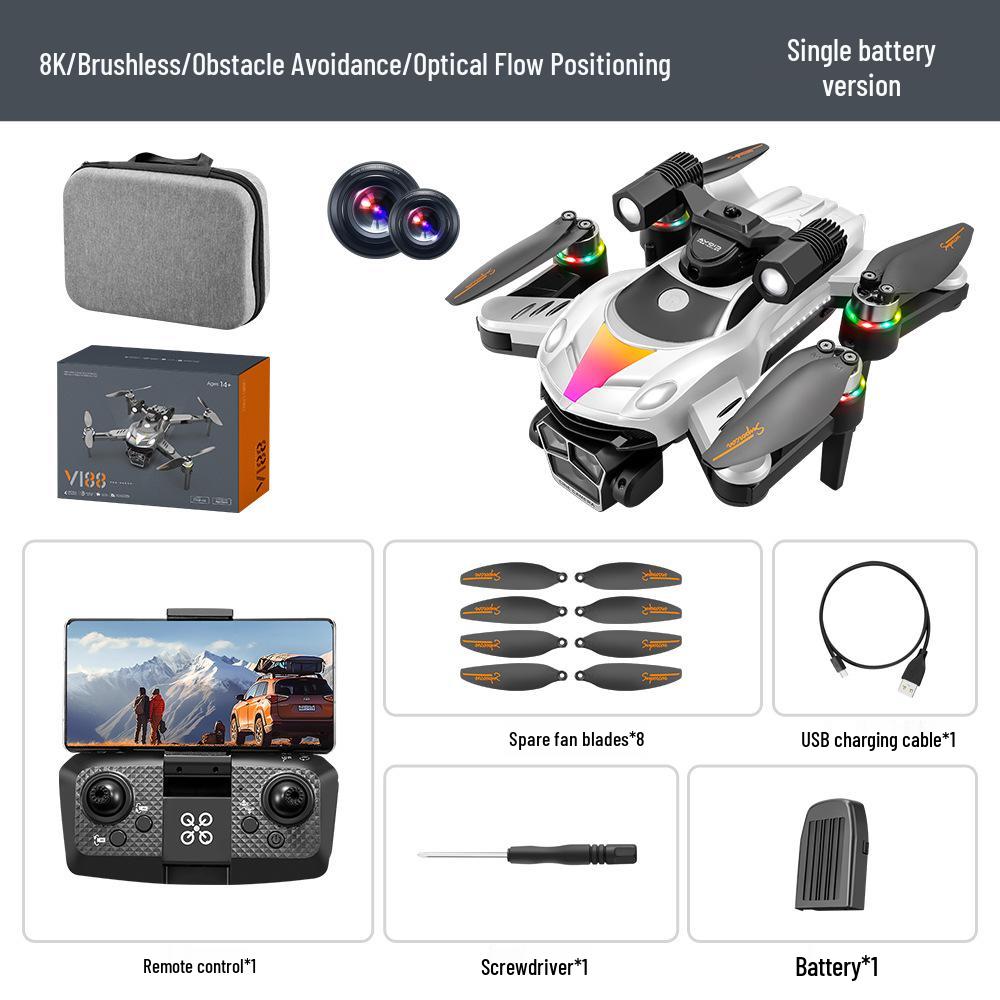 V188 Drone 8K HD Aerial Photography, Long Battery, Four-Axis, Brushless Obstacle Avoidance, Remote Control Airplane Toy
