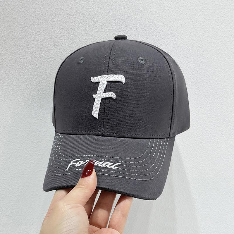 New Casual F Letter Embroidered Baseball Cap Women Show Small Face Deepen Hard Top Ins Sunshade Travel Versatile