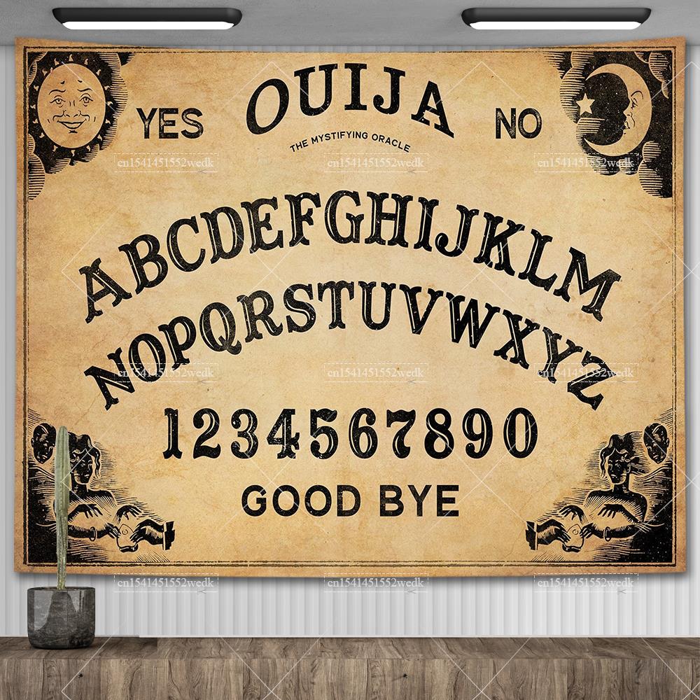 Ouija Board Tapestry Mandala Gothic Baphomet Occult Tapestry Aesthetic Room Decor Witchcraft Astrology Tarot Tablecloths
