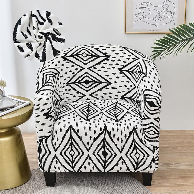 Levivel Club Chair Slipcover Stretch Armchair Printed Tub Chair Cover Living Sofa Cover Spandex Couch Cover Designed For Bar Counter Family Room