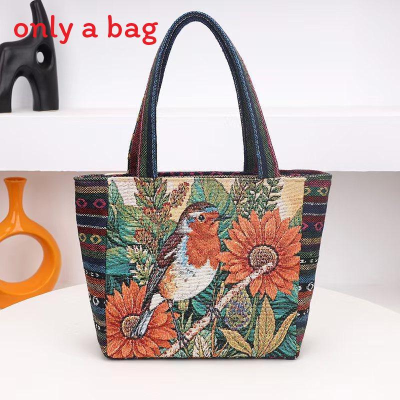 Ethnic Embroidered Handbag For Women With Canvas Material And Zipper Closure For Daily Use