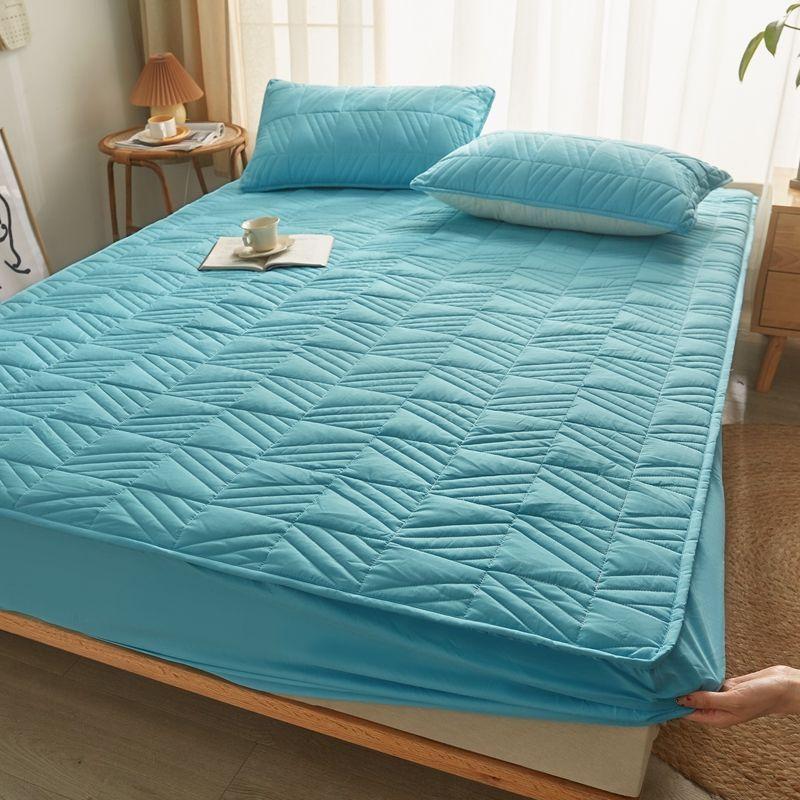 Set 3 buc Topper Saltea Matlasat Moale Respirabil din Latex cu Set Fețe de Pernă, Protector Saltea Lux Minimalist Scandinav din Latex