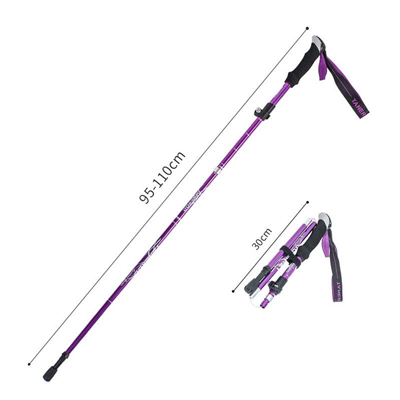 1 Stück 5-teiliger Outdoor Teleskopischer Faltbarer Trekkingstock Camping Tragbarer Wanderstock für Ältere Einfach in die Tasche zu stecken