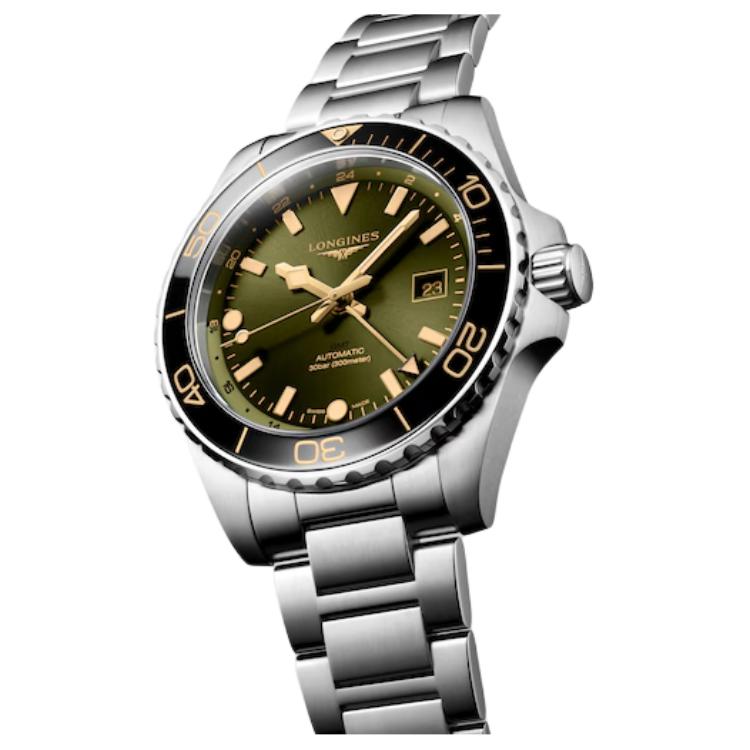 LONGINES HydroConquest series automatic mechanical movement 300 meters waterproof green dial stainless steel case stainless steel strap L38904066
