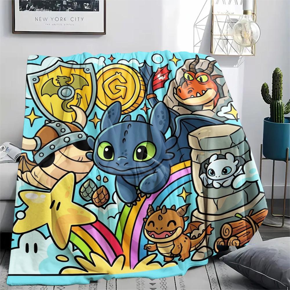 Toothless Night Fury Print Flannel Blanket, Ultra Soft High Quality All Seasons Warm Throw, Home Decor Cozy Blanket, Perfect Christmas Gift