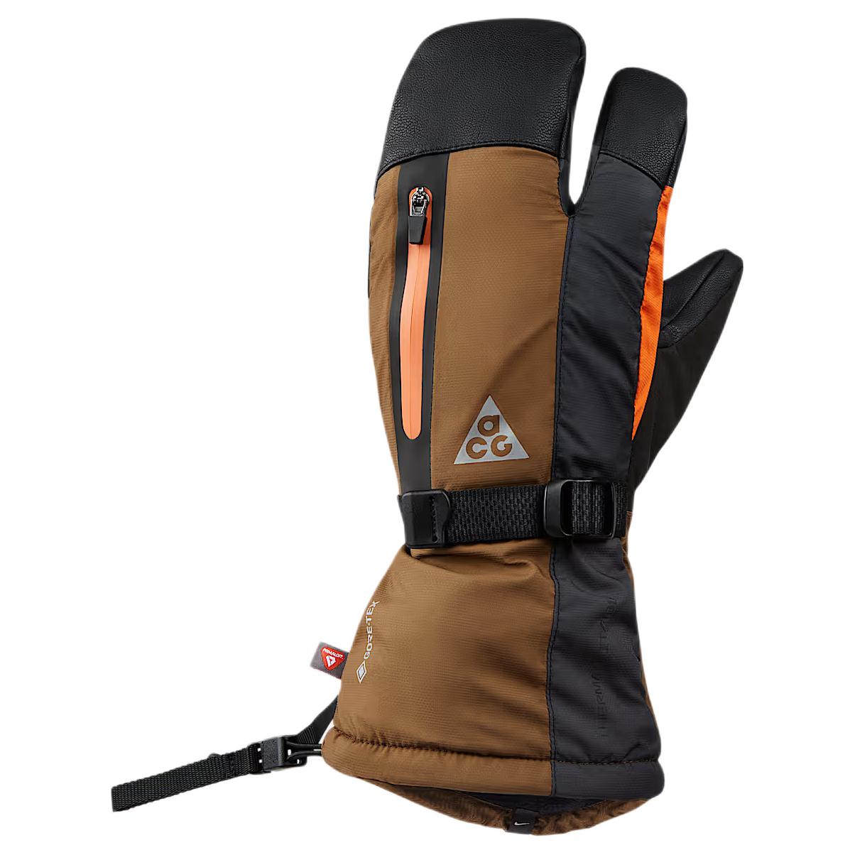 Nike Polyester Sports Gloves Unisex Woody Brown/Safety Orange/Silver FZ6793-236 M