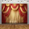 Polyester Red and Yellow Curtain Party Backdrop for Multipurpose Use - Universal Carnival, Birthday, and Holiday Decorations