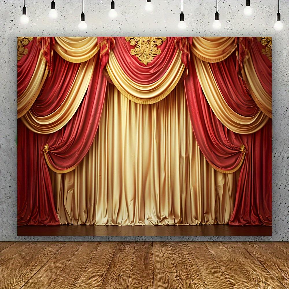 Polyester Red and Yellow Curtain Party Backdrop for Multipurpose Use - Universal Carnival, Birthday, and Holiday Decorations