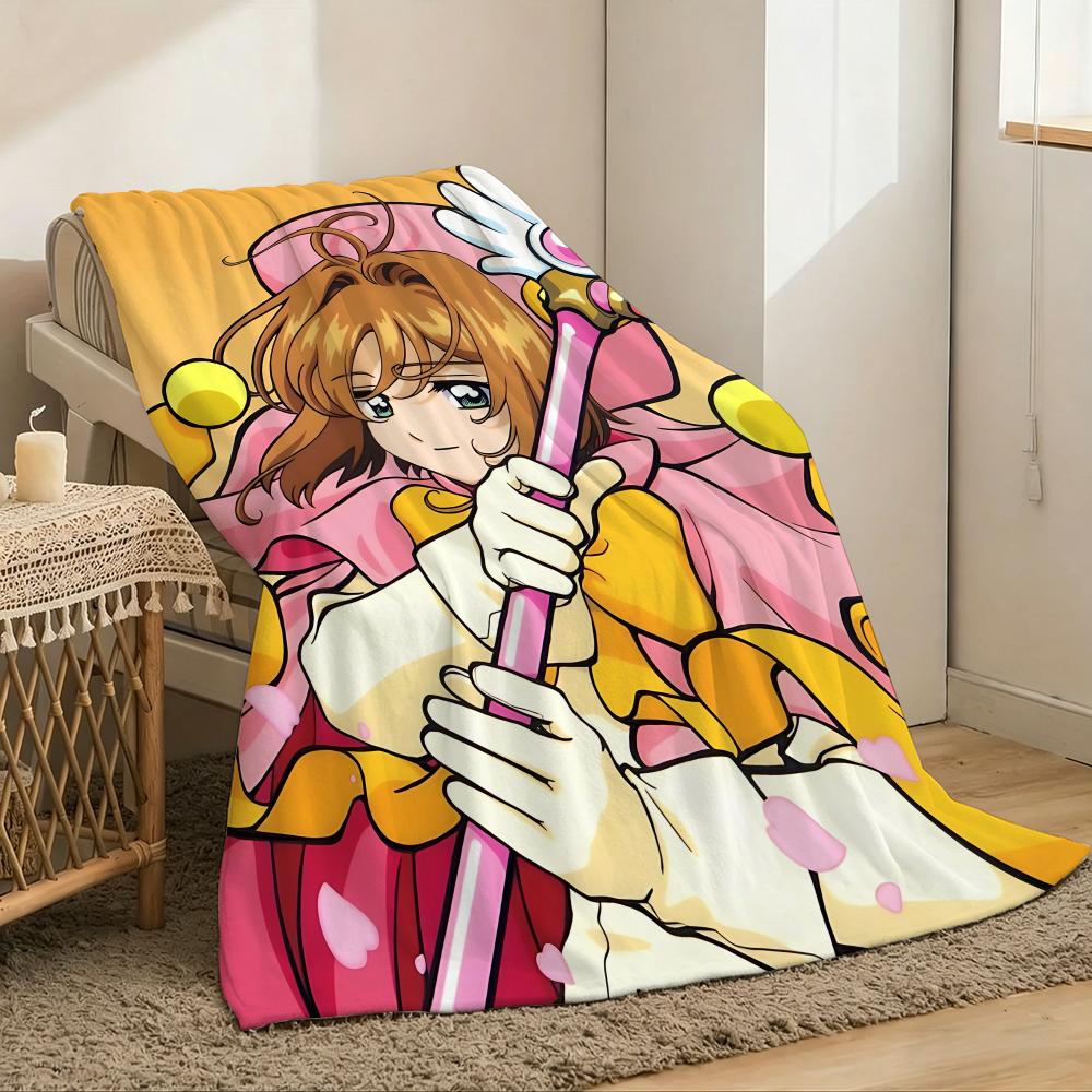 Cardcaptor Sakura Throw Lightweight 240g Flannel Blanket Soft Skin-friendly for Summer Cooling