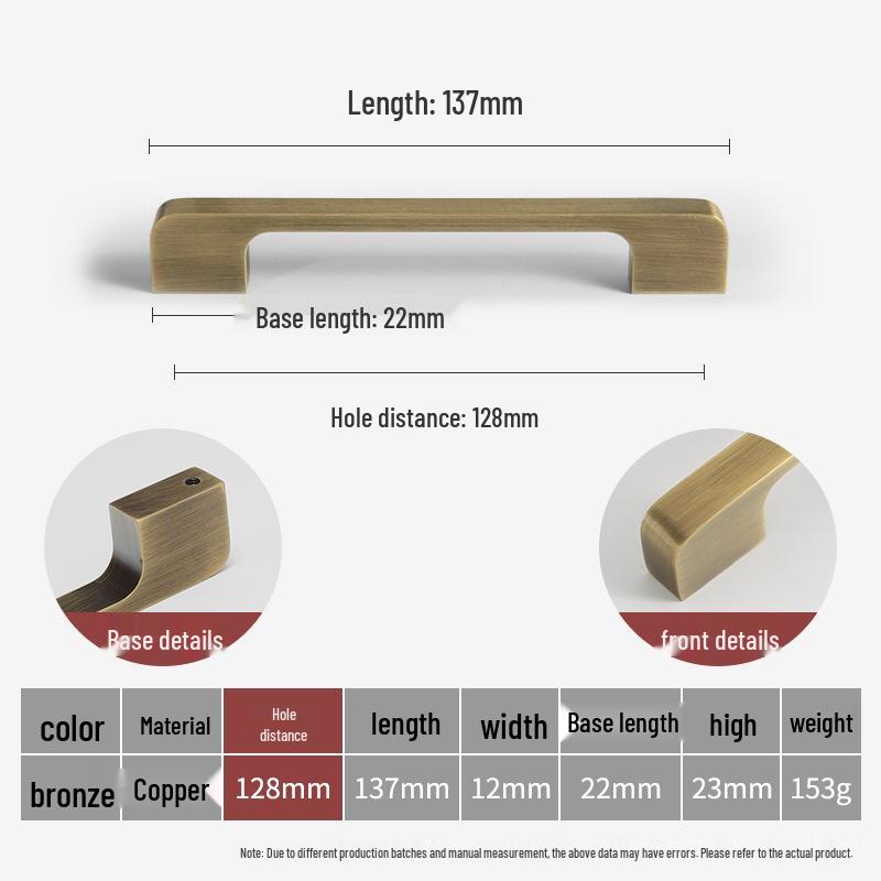 Bronze Brass Pull Handle: New Chinese Style Cabinet, Wardrobe & Drawer Retro Door Handle