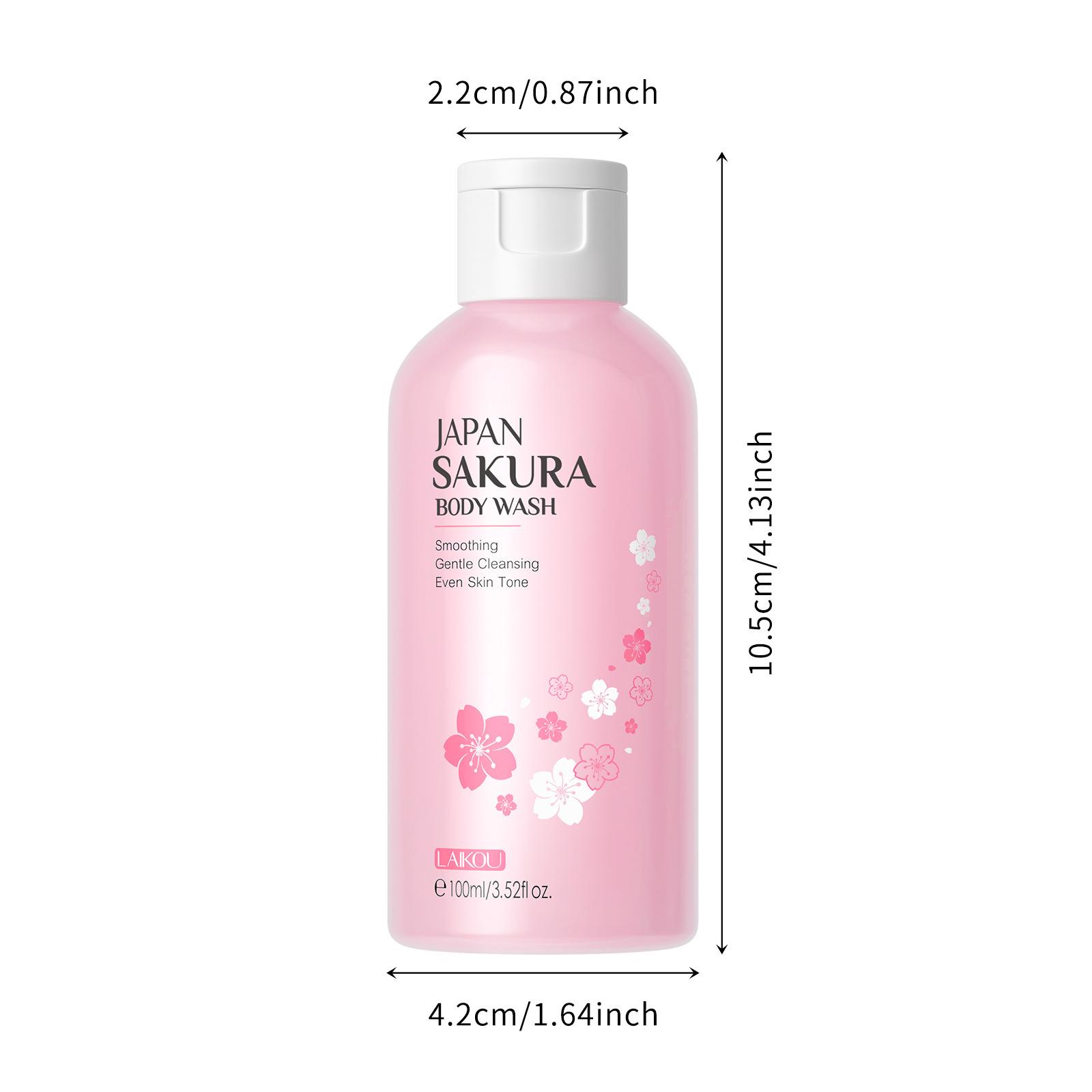 

LAIKOU Sakura Body Wash Body Wash Гели для душа 100 мл Лосьон Гладкий Мягкий Очищающий Увлажняющий Осветляющий Сужающий Поры Восстанавливающий Уход за телом розовый