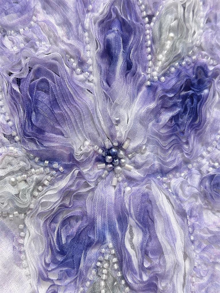 Latest Nigerian 3d Lace Fabric 2026 5 Yards African Sequins Lace Fabric Beaded Tulle Embroidered Fabric for Wedding Dress Sewing