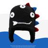 New Autumn and Winter Warm Fun Handmade Knitted Ear Hats Men and Women Cute Funny Cartoon Little Dinosaur Wool Hat