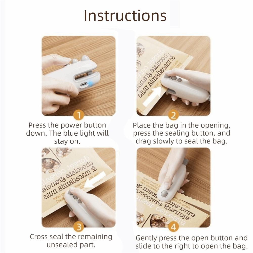 Plastic Spices Bag Sealing Machine Handheld Mini Bag Sealer Food Heat Sealer Refrigerator