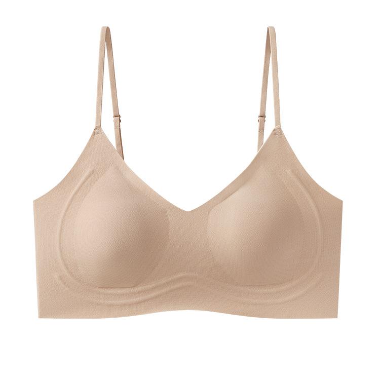 Rabbit ear cup cool feeling seamless women show small and thin sports thin shoulder straps jelly glue soft support bra