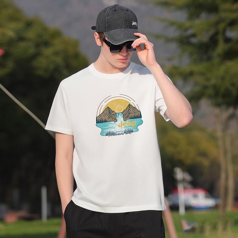 JEEP Men's Solid Casual Drop Shoulder T-shirt