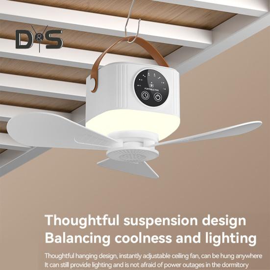 Takfläkt med fjärrkontroll Fjärrkontroll 4 vindhastigheter Multifunktionell batteridriven intelligent takfläkt med ljus