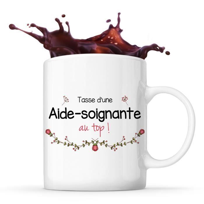 Mug - Aide-soignante - Céramique - Imprimé recto/verso - Résistant lave-vaisselle - 325 ml