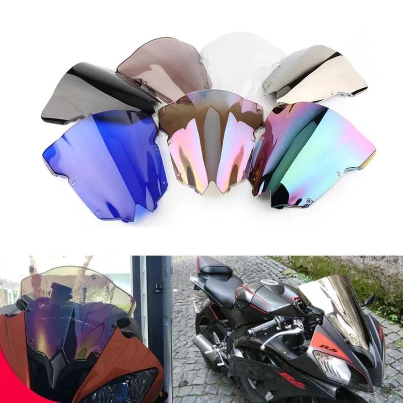 Motorcycle Wind Deflector For Yamaha YZFR6 YZF600 2008 - 2016 Screen Double Bubble Windshield Protector Windscreen 12 2013 14 15