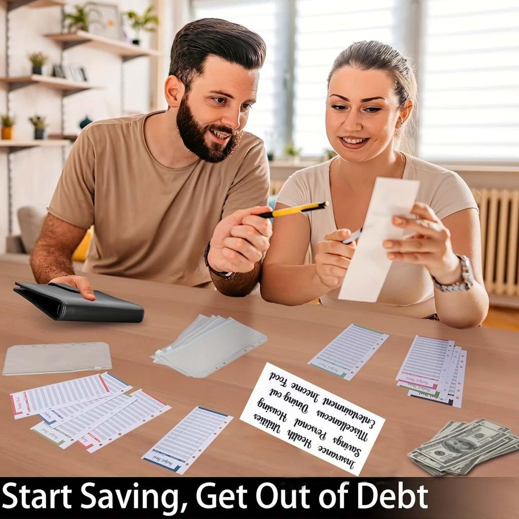 A6 Binder, Hand Account Book, Patterned Notebook, Leather PU Loose Leaf Notebook, Cash Loose Leaf Bag, Budget Card Notebook