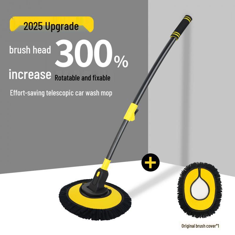 Retractable Car Wash Mop Brush for Wet & Dry Use - Bendable for Dust Removal, Gentle on Paint.