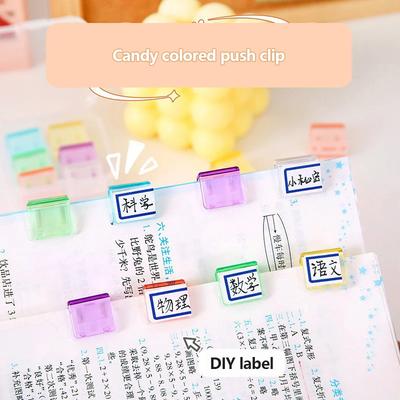 10/20pcs Paper Creative Fixed Clip Transparent Color Push-pull Clip Student Notebook Information Office File Storage Folder.
