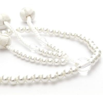 Soka Gakkai Prayer Beads for Women Pearl Tone White Odamaki Brahma Ten Luxury Tassel SGI Prayer Beads