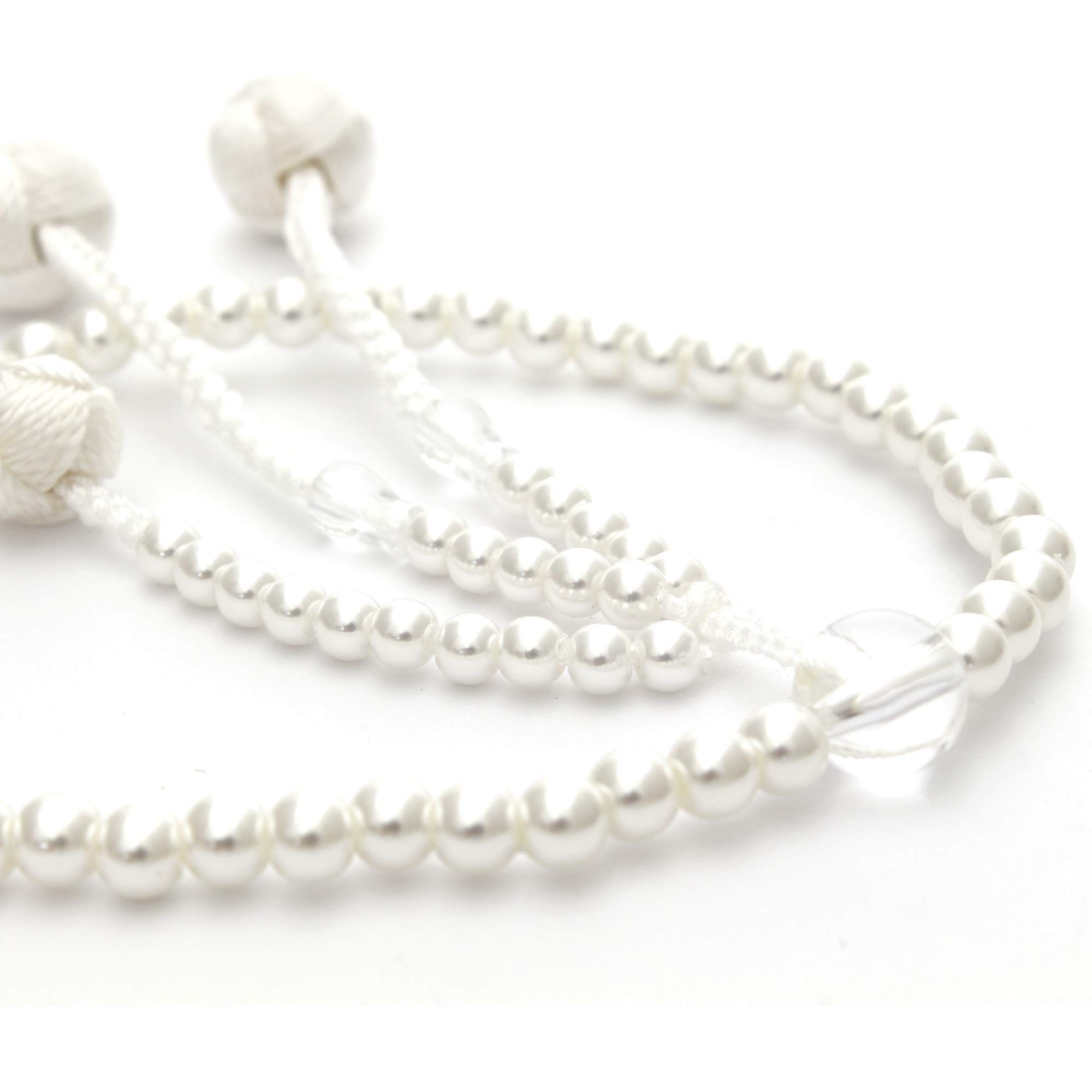 

Soka Gakkai Women s White Pearl-Ecru Odamaki Bonten Prayer Beads with Premium Tassel, SGI
