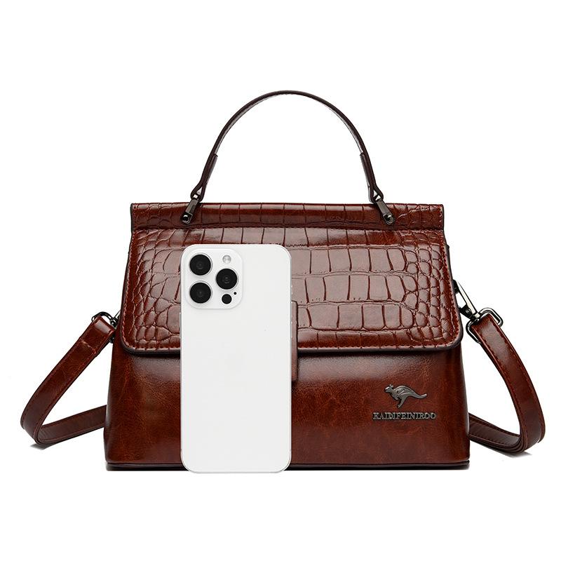 2025 New Vintage Waxed Leather Women's Tote Bag – Large Capacity