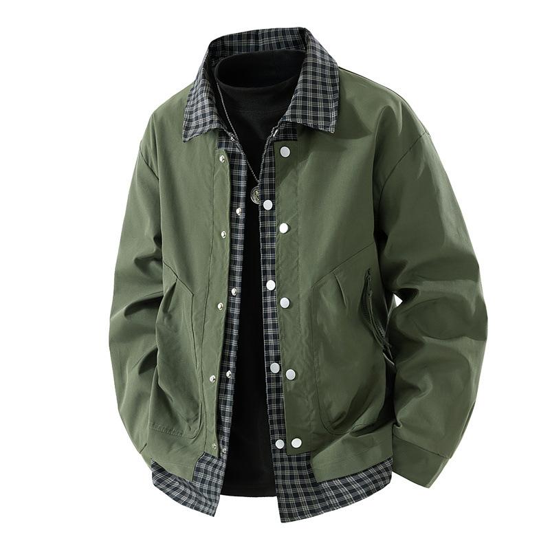 New Fake Two-piece Coat Tide Men's American Lapel Handsome Joker Loose Casual Jacket In Spring and Autumn