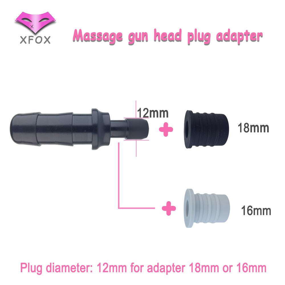 2pcs Replacement Heads Massage Gun Adapter Silicone Ring Plug Diameter 12mm Adapter 18mm Silicone Ring or 16mm Fascia Gun