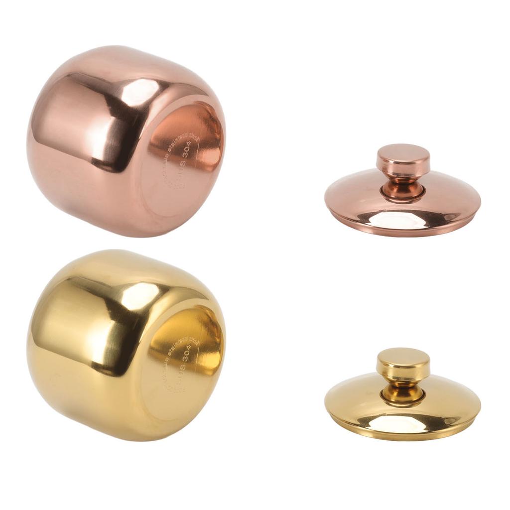 Stainless Steel Gold Seasoning Condiment Pot Spice Salt Sugar Pepper Container Jar Storage Organizer