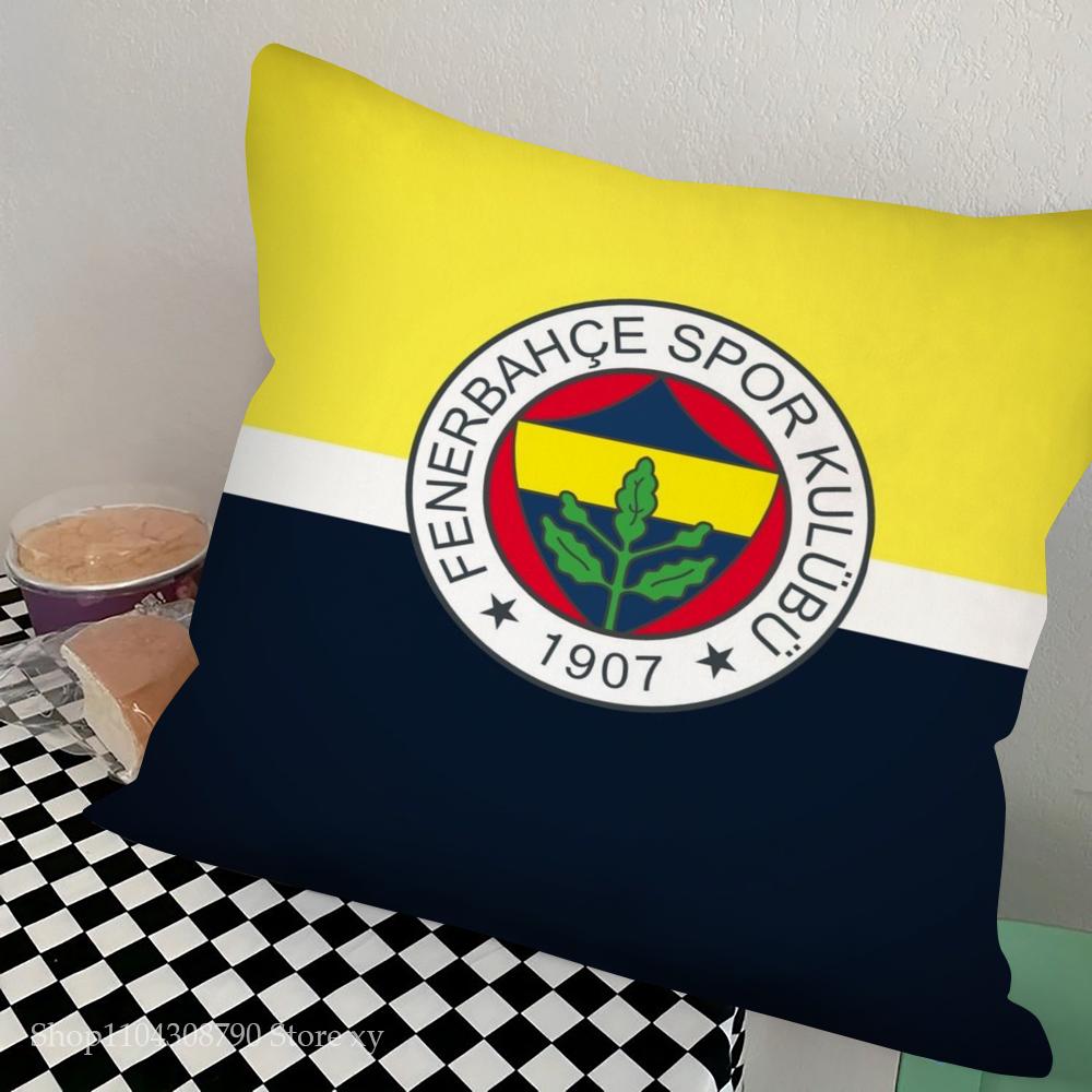 

F-F Fenerbahce Розкішна наволочка Квадратна подушка Спальня Диван Відпочинок Комфортна подушка Автомобіль Вітальня Домашній Декор 16x16Inch