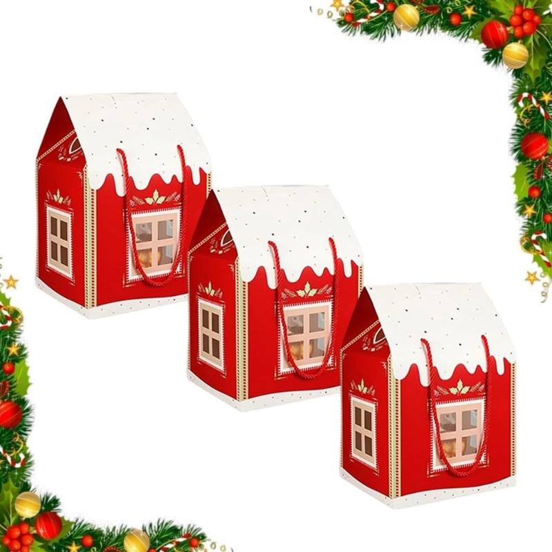 Ferien Papierhaus Set Geschenkbox Festival Dekoration Geschenk Feiertags-Vitrine Saisonale Tischdekoration