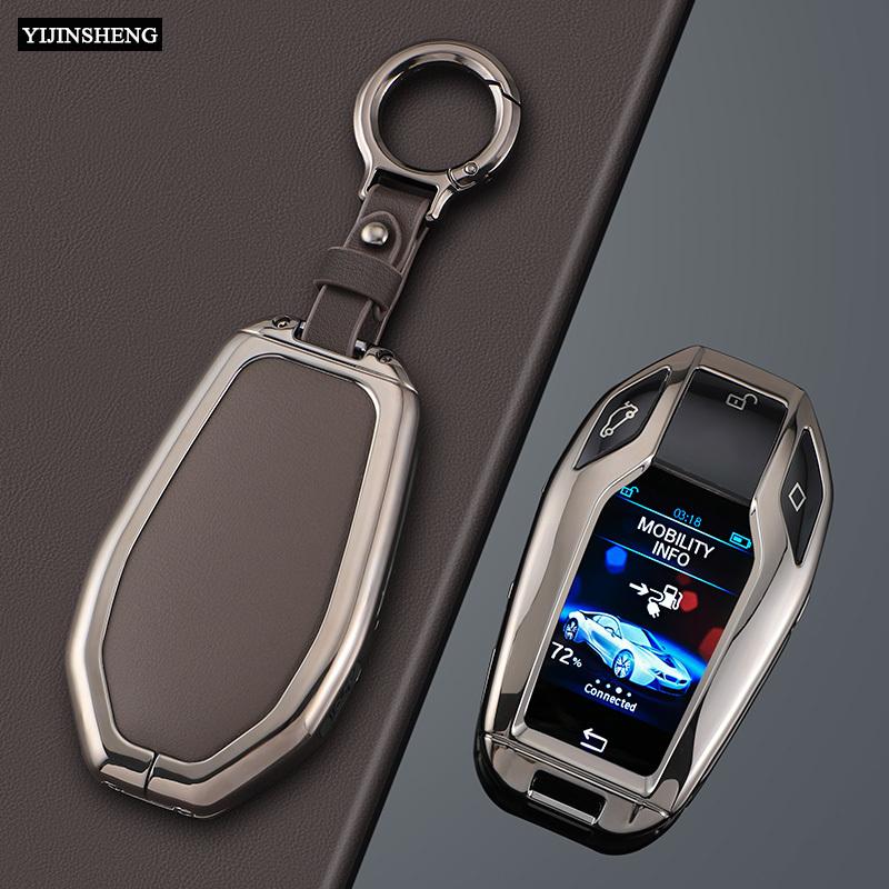 Zinklegierung + PU-Leder Auto Schlüsselanhänger Hülle für BMW 5er 7er I8 X3 X4 X5 X7 G30 G31 G11 G12 G01 GT G32 Fernbedienung Halter Schale