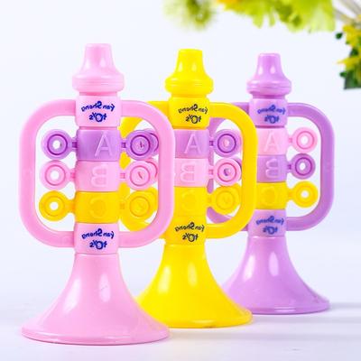 1 STÜCKE Kunststoff Trompete Musikinstrumente für Kinder Baby Kinder Bildung Spielzeug Kleine Musik Trompete Hupe Baby Spielzeug Zufällige Farbe