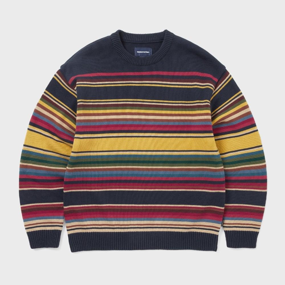 ThIs Is Never That Multi Striped Sweater Navy Yellow M