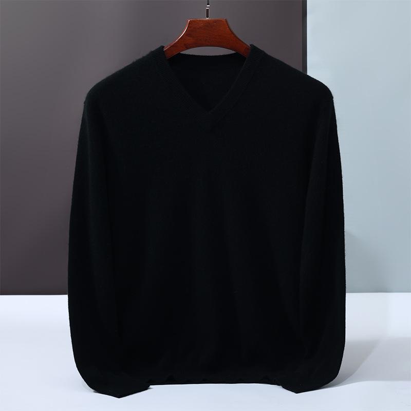 

Men s Versatile V-Neck Cashmere Wool Sweater for Autumn & Winter XXXL