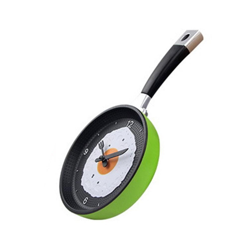 3D Pan Fried Egg Shape Pot Battery Operated Wall Clock Modern Kitchen Decoration
