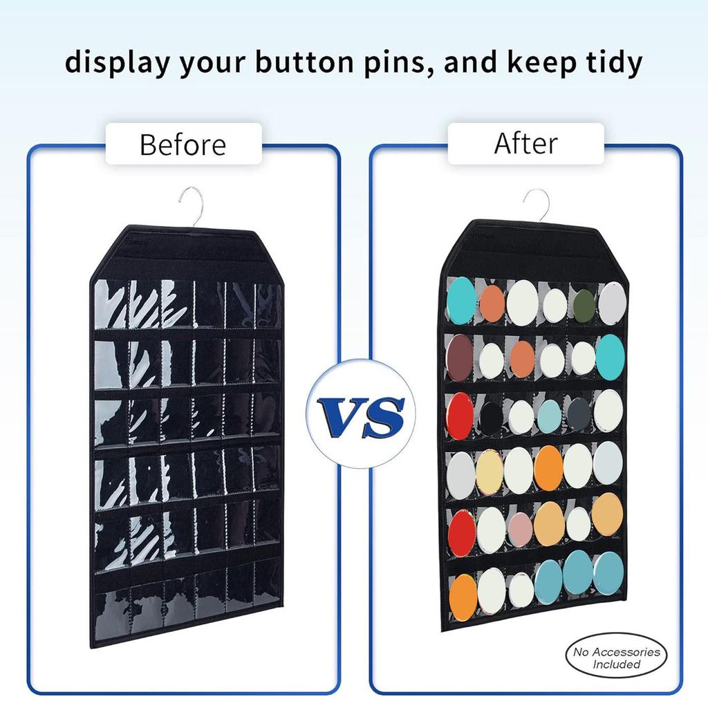 Sturdy Felt Badge Storage Bag With Multiple Pocket Designs Sturdy Dustproof Wall Hanging Solution for Home or Office