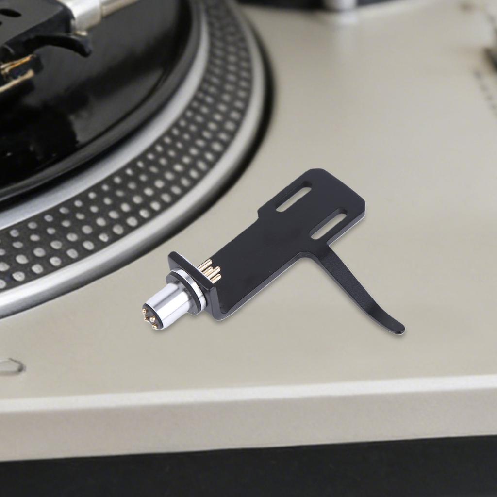 Universal Phono Headshell with 4 Lead Wires Cartridge Headshell Aluminum Alloy for LP Vinyl Pickup Record Player Phonograph