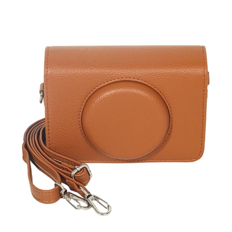 

Slimmer Fitted Camera Bag Scratch Resistant PU Shoulder Pouch Compact Carry Case For C210R Cameras Photographers коричневый