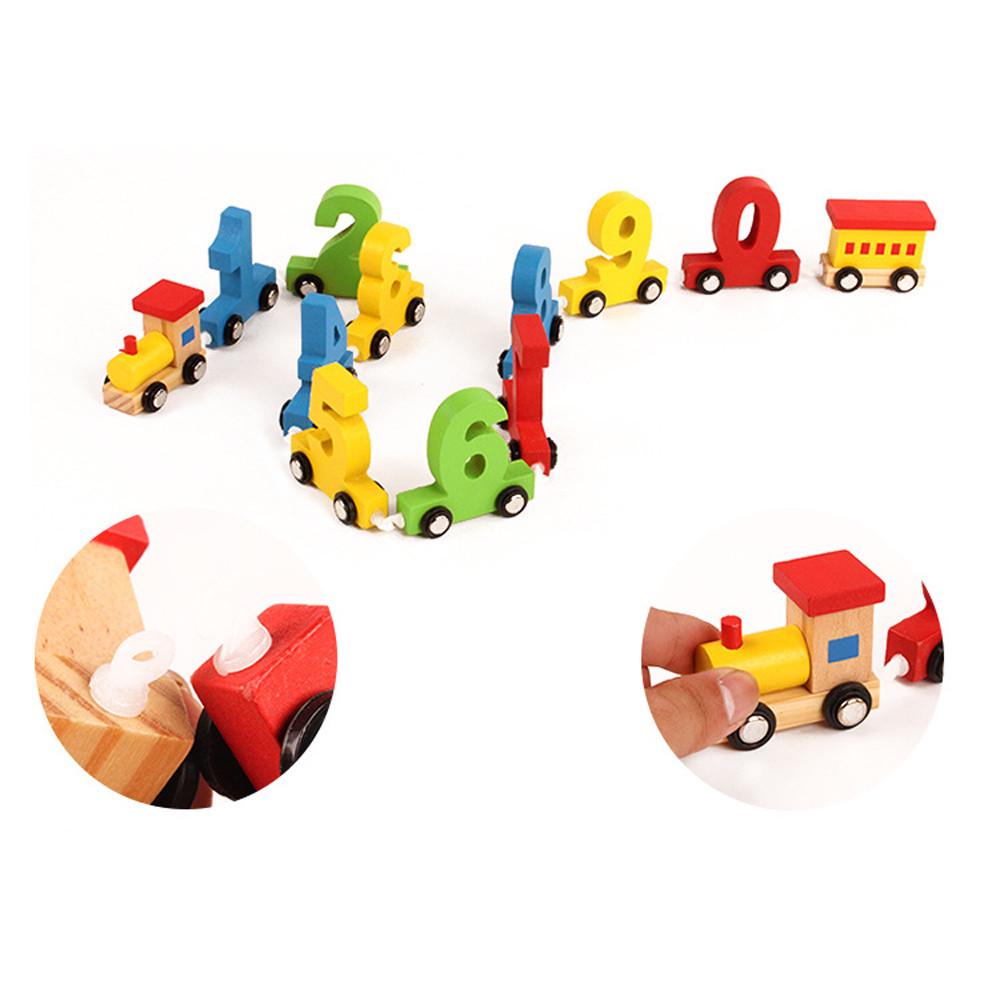 Kids Baby Wooden Train Wooden Number Learning Educational Toy