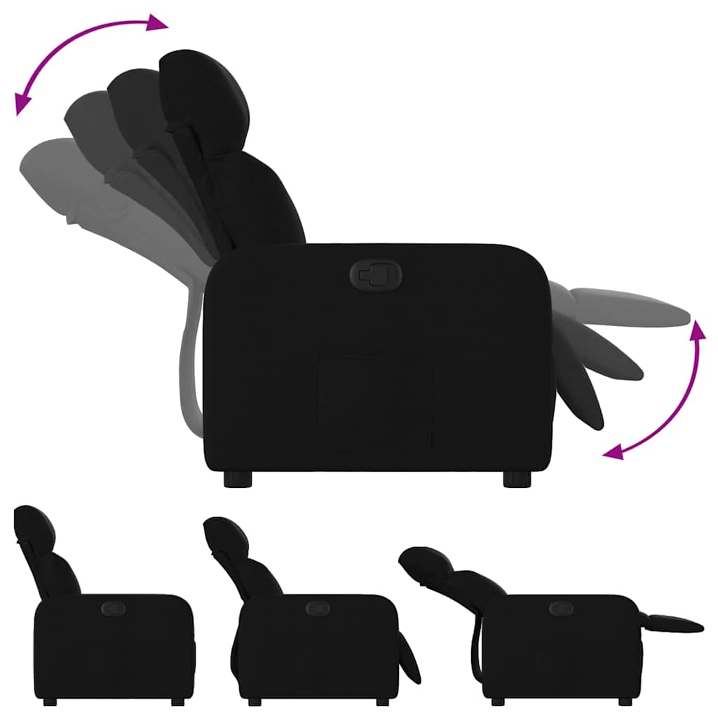 Vidaxl Foldable Armchair, Black, Upholstered In Fabric